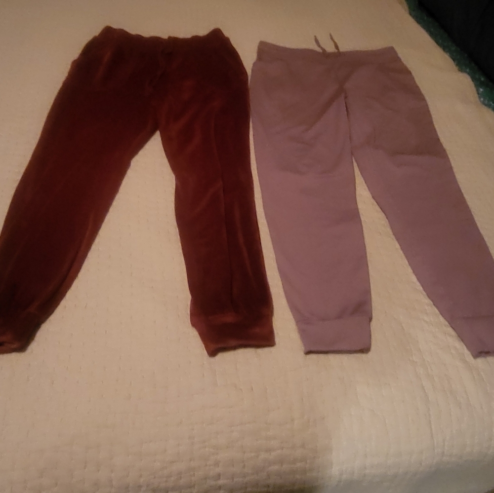 Pre-Loved Lauren Conrad Velvety Wine Joggers and NWOT 32 Degrees Pink Joggers MD